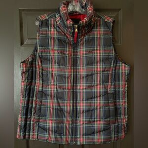 Talbots Plaid Down Puffer Vest - Plus Size